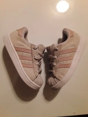 Adidas Superstar Bebé Niño Zapatos Gris/Rosa Niños Talla 8k Foto 1 de 4