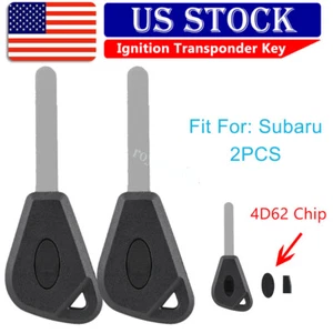 2 for Subaru Forester Outback Legacy Impreza WRX Transponder 4D62 Chip Key fob - Picture 1 of 8