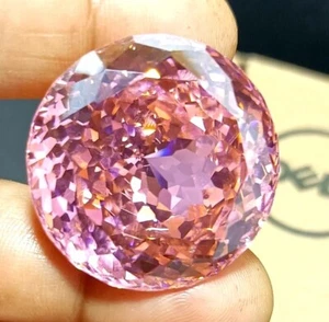 88.45 Ct Certified Natural Zircon Cambodian Pink Round Cut Loose Gemstone - Picture 1 of 6