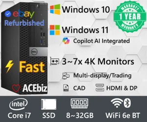 Dell Desktop Computer PC i7 SSD 1 JAHR Garantie HDMI WiFi 6e Windows 11 Pro 7050SFF - Bild 1 von 7
