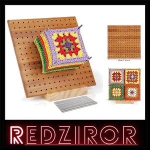 Bambus Blocking Board 20x20cm für Granny Square, Tragbar, Mit 20 Edelstahl St... - Bild 1 von 2
