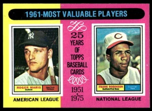 1975 Topps #199 Roger Maris/Frank Robinson NM-MT 1961 MVP's - Picture 1 of 2