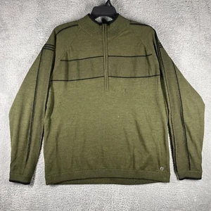 Smartwool Sweater Men's XL? (49") Green Merino Wool Blend 1/4 Zip Pullover *READ - Picture 1 of 13
