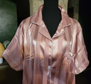 NWOT Private Label The Cedar Chest Short Sleeve Pajamas Pink on Pink Stripes 3XL - Picture 1 of 2