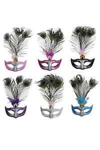 Adult Peacock Feather Eye Mask Mardi Gras Party Masquerade Mask MULTI-PACK