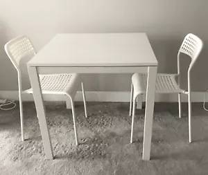 Ikea White Square Dining Table and 2 x Chairs - Moving Sale - Picture 1 of 2