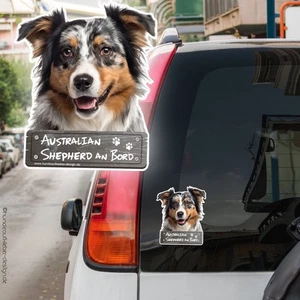 Pegatina de coche Australian Shepherd a bordo 10 cm o. 20cm | Pegatina coche 0911 - Imagen 1 de 2