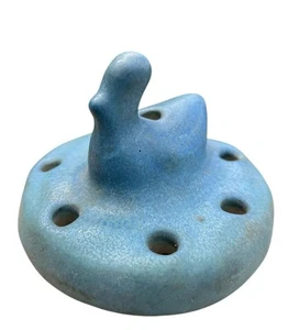 Frühe Van Briggle Kunstkeramik blau grüne Ente auf Wasser Blume Frosch - Bild 1 von 5