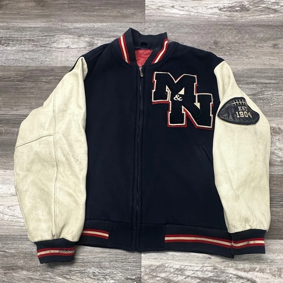 Mitchell & Ness Mens L Wool Insulated Varsity Football Leather Letterman Jacket - Image 1 of 4