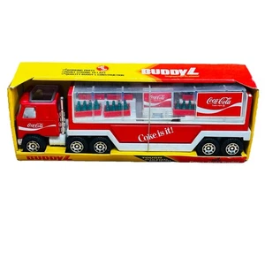 Camion rimorchio vintage 1983 Buddy L - 14" Mack Bulldog Coca Cola #5270 NUOVO in scatola - Foto 1 di 6
