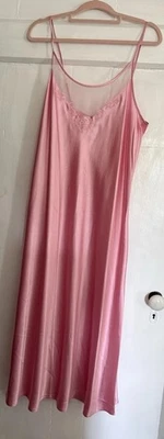 Vtg Jones New York Women's Pink Satin Nightgown Size Large - Image 1 of 4