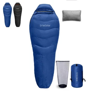 Down Sleeping Bag with Pillow, Lightweight Wide Sleeping Bag (86.6 in x 33.5 ... - Picture 1 of 7