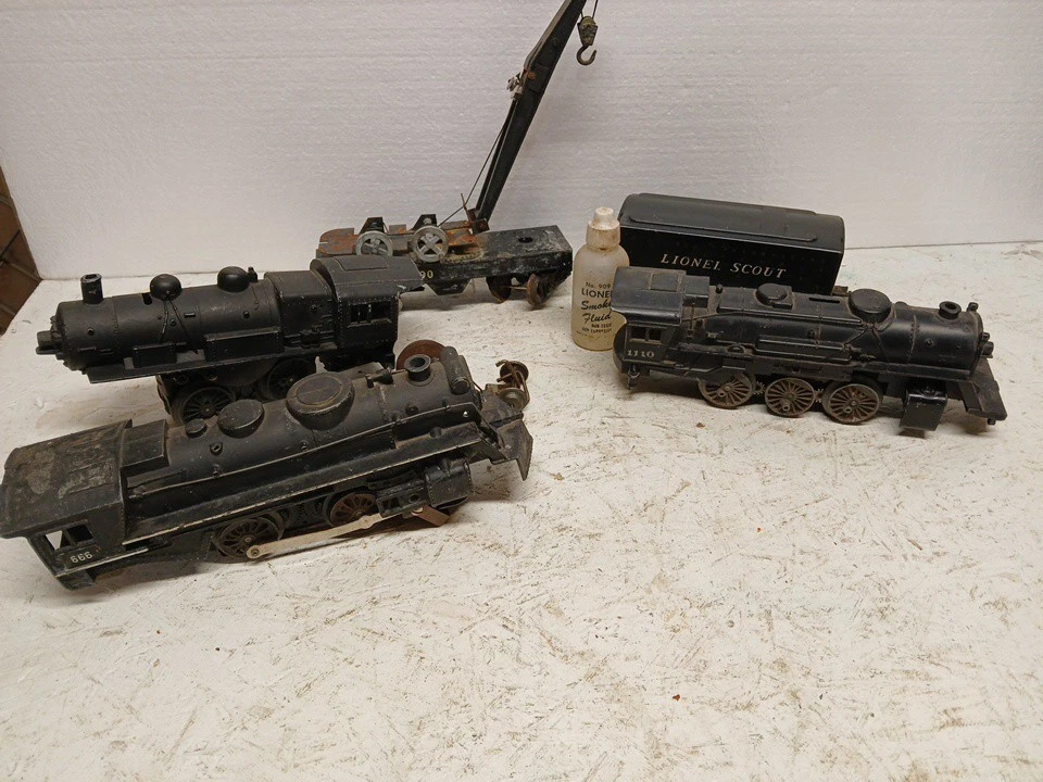 Lote de 3 locomotivas Lionel/ Marx POSTWAR O GAUGE #666/1110 COM TENDER  - Imagem 1 de 4