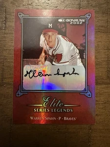 2002 Donruss Elite Series Warren Spahn Auto /250 Autograph Breves HOF legend ๐ฅ - Picture 1 of 2