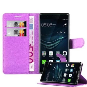 Case for Huawei P9 Protection Book Wallet Phone Cover Magnetic - Picture 1 of 10