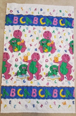 Manta de colección Barney ABC Baby Bop The Bibb Company EE. UU. Cama para niños pequeños Cuna Edredón Foto 1 de 4