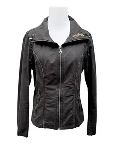 Harley Davidson Jacket Sz Medium Lightweight Pockets Long Sleeves Embroidered HD - Picture 1 of 10