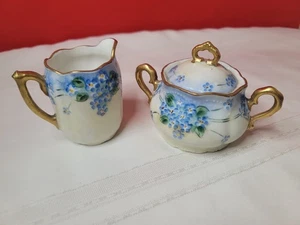 LEUCHTENBURG GERMANY Vintage Zuckerdose und Milchkännchen signiert - Bild 1 von 7