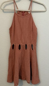 Poema Women’s Rust Cutout Midi Dress Sleeveless Boho Summer Casual Size S - Picture 1 of 4