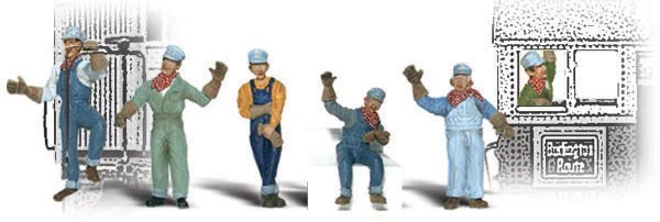 Woodland Scenics HO Scale 6 Engineers Figures A1866