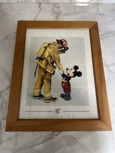 Rare Charles Boyer "Mickey's Tribute To Firefighters" Print - Picture 1 of 3
