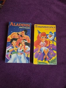 (2 VHS) Thumbelina and Friends & Aladdin and Friends (Sealed) - Picture 1 of 8