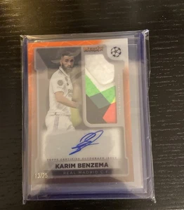 2022-23 Topps Merlin Chrome UCC Karim Benzema Match Ball Patch Auto /25 MBS-KB - Picture 1 of 5