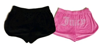 Juicy Couture Lot Of 2 Logo Bling Medium Sleepwear Shorts Velour Soft Comfy Cute - Image 1 of 4