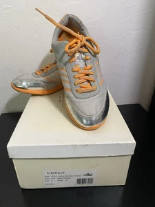 Coach Darla Nylon Hi Frequency Orange gray silver athletic Shoes Sneakers 8M - Picture 1 of 5