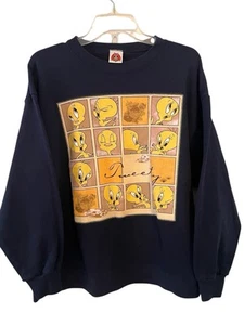 Tweety Bird Size M/L 42” Looney Tunes 90s VTG Navy Crew Unisex - Picture 1 of 8
