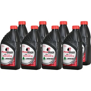 PennGrade 1 Conventional V2 4-Stroke Motorcycle Oil 71576, 20W50, 8 Quarts - Picture 1 of 1