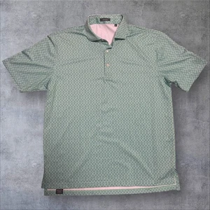 Turtleson Poloshirt Herren L Grün Geometric Performance ODCC Logo - Bild 1 von 7