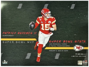 Patrick Mahomes Unsigned Chiefs Super Bowl 54 Stat 16" x 20" Photograph LE 54 - Picture 1 of 1