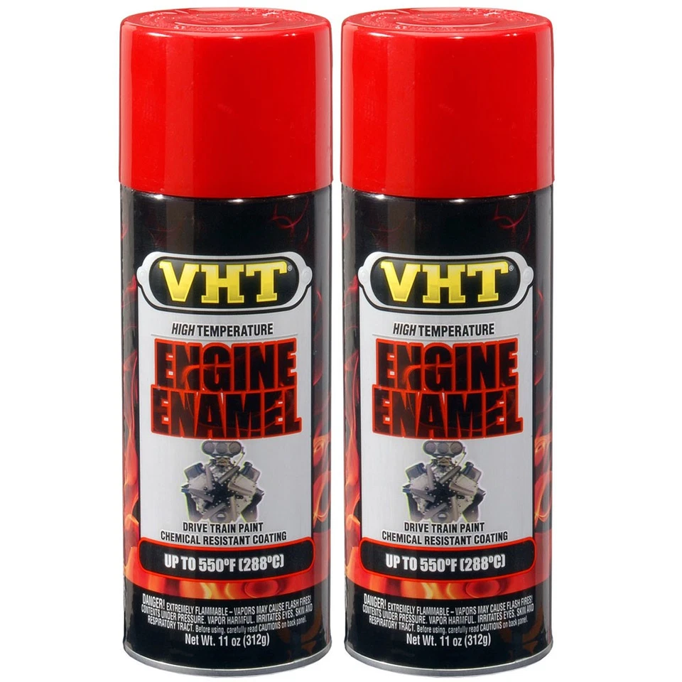 Pintura VHT Alta Temperatura VHTSP121 (PAQUETE DE 2); Esmalte Motor Universal Rojo Brillante 550°F Foto 1 de 1