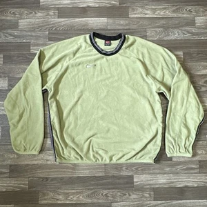 Vintage Nike Fleece Pullover Sweatshirt Men’s XL Solid Green Swoosh Logo Black - Picture 1 of 9