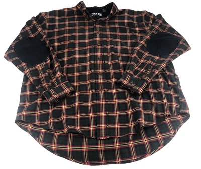 Fila Sport Mens Plaid Shirt Large Button Up Long Sleeve Elbow Patch Chest Pocket - Image 1 of 4