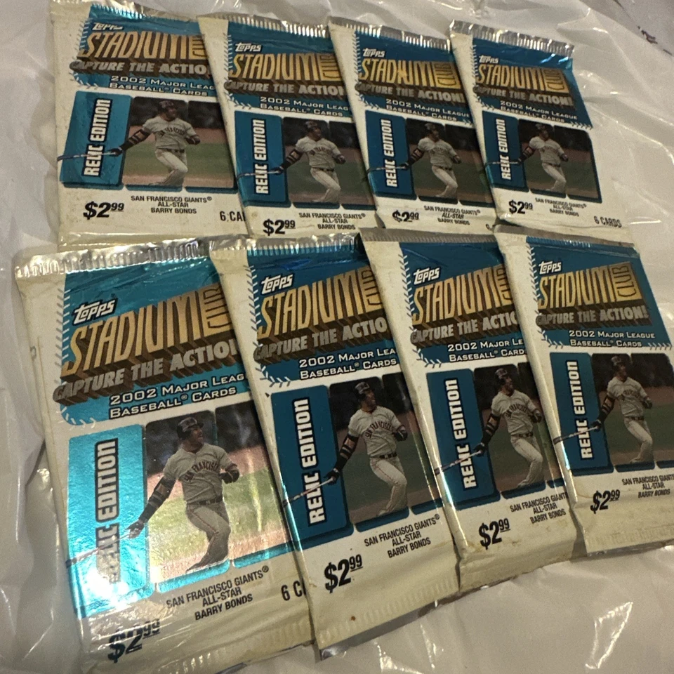 8 Packs 2002 Topps Stadium Club Relic Edition Baseball Packs Retail - Image 1 of 3