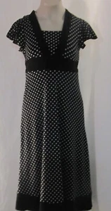 Speechless Short Sleeve Black Dress with White Polka Dots Size 8 - Imagen 1 de 3