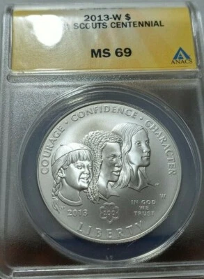 2013 W Girl Scouts Centennial MS69 - Image 1 of 4