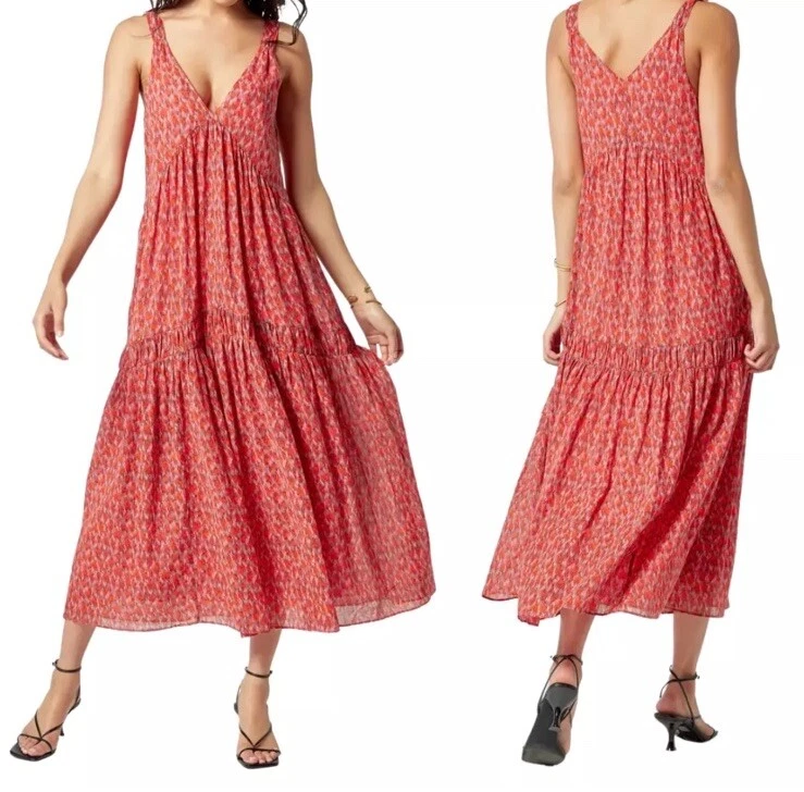 Joie Maxi Dress Tea Rose Sleeveless Lined Size M JE600IPR Cotton