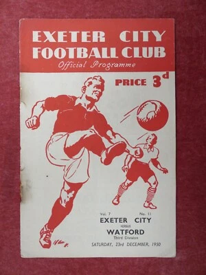 EXETER CITY v WATFORD | 1950/1951 | DIV. 3 (SOUTH) | 23 DEC 1950 | UK FREEPOST - Image 1 of 4
