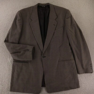 VTG Pierre Cardin Jacket XL XLT Blue Gray Houndstooth Check 100% Wool Blazer 48L - Image 1 of 4