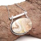 Crazy Lace Agate Gemstone Mother's Day Antique 925 Silver Jewelry Necklace 20 In