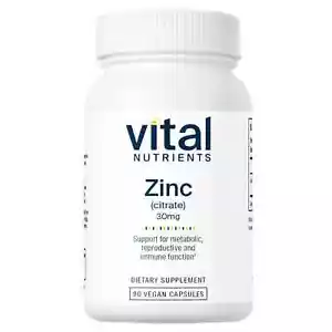 Zinc Citrate 30mg, Vital Nutrients, 90 Vegan Capsules - Picture 1 of 6
