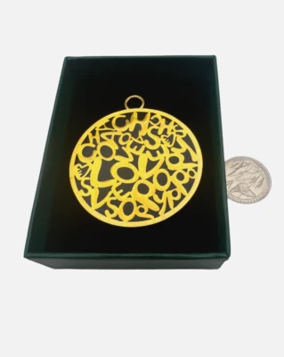 COACH Grande Loves Amapola Oro Negro Esmalte Dije Collar Colgante Caja de Regalo Foto 1 de 2