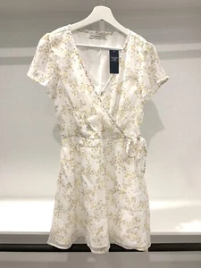 Abercrombie & Fitch Women's Easy Waist Wrap Mini Dress  White NWT  - Picture 1 of 2