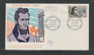 France 1963 SG1602 FDC (Loches) Celebrities-Alfred de Vigny (poet)-Red Cross - Picture 1 of 1