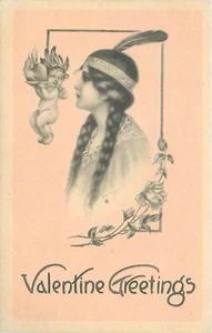 c1910 Mujer India Disfraz San Valentín Artista Impresión Postal 25-5671 - Imagen 1 de 2