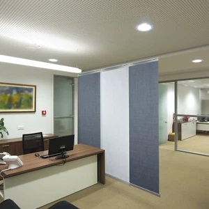 3-Panel Single Rail Panel Track Extendable 36-66"W x 94"H, Aegean, Patterned Ice - Picture 1 of 7