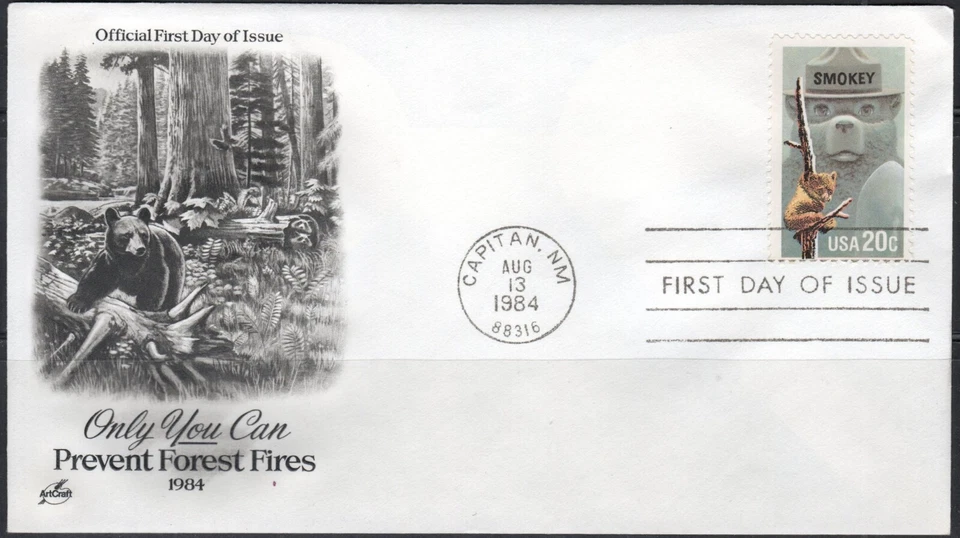 US Scott #2096, 20 cent "Prevent Forest Fires", on FDC - Image 1 of 1